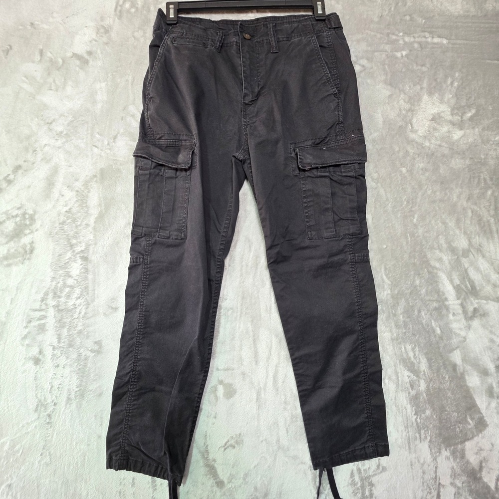 American Eagle Mens Slim Lived-In Cargo Pants Black Flex Stretch 32x32 Utility